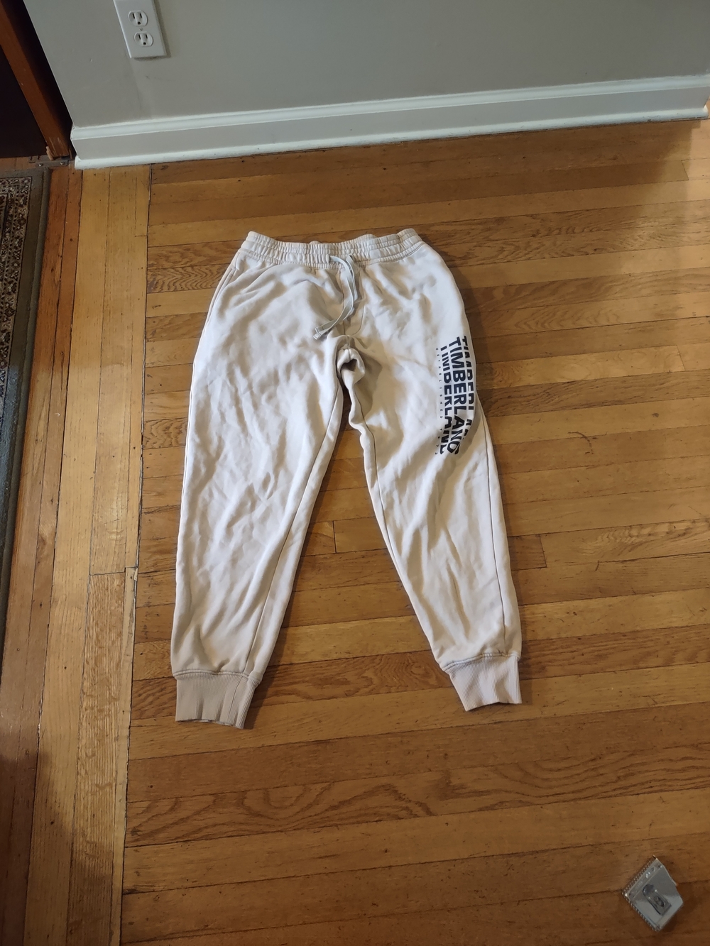 Timberland beige sweatpants with camo print pocket size medium gorpcore athletic